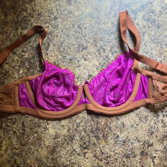 Parfait Lingerie Purple and Brown Gypsy Bra Sz 34D - Picture 3 of 6